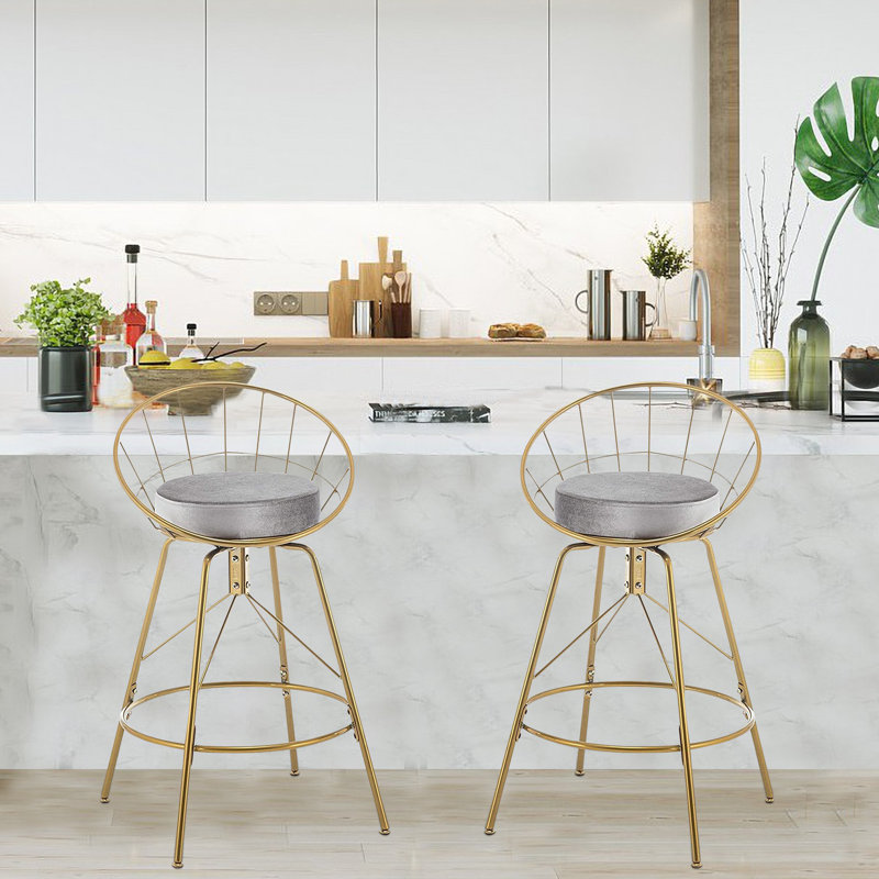 Everly Quinn Rosalynn Swivel Counter & Bar Stool & Reviews Wayfair